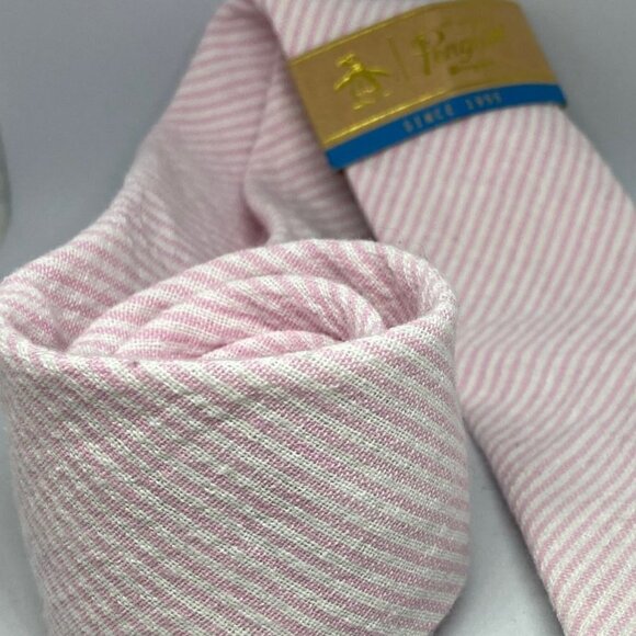 Original Penguin Men's Pink Striped Skinny Tie - NWT - Picture 2 of 5